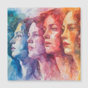 Women's Faces - Watercolor Painting