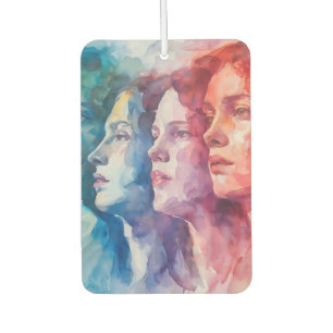 Women's Faces - Watercolor Painting Car Air Freshener