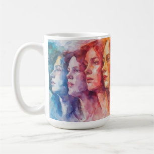 Women's Faces - Watercolor Painting Coffee Mug