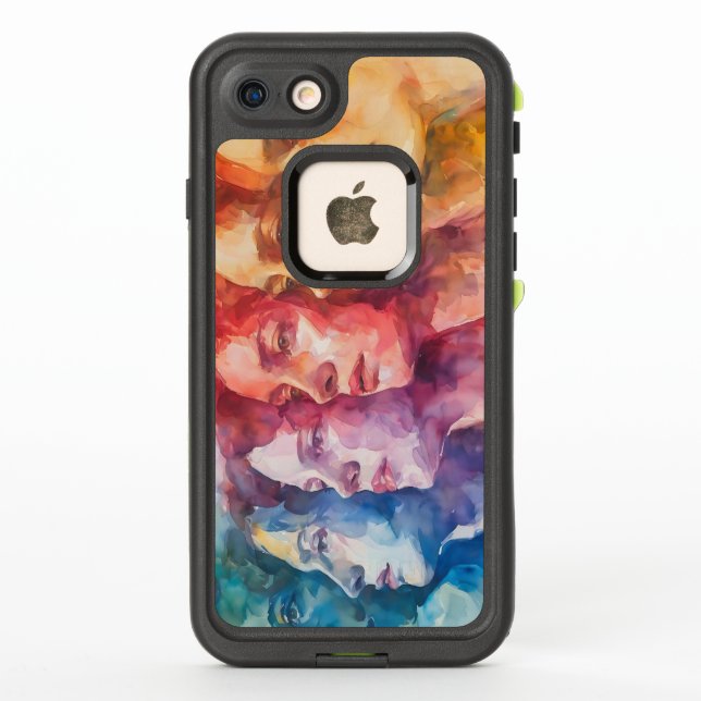 Women's Faces - Watercolor Painting LifeProof iPhone Case (Back)