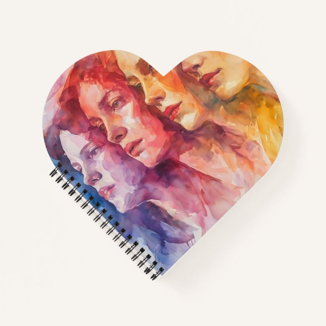Women's Faces - Watercolor Painting Notebook (Front)