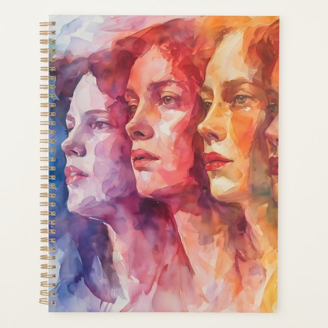 Women's Faces - Watercolor Painting Planner (Front)