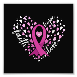 Womens Faith Hope Love Breast Cancer Awareness Pin Photo Print