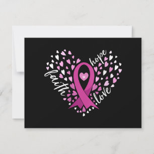 Womens Faith Hope Love Breast Cancer Awareness Pin Thank You Card