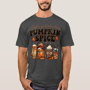 Womens Fall Coffee Pumpkin Spice Latte Iced Warm A T-Shirt