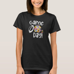 Womens Fall Football Season Game Day Women Floral T-Shirt