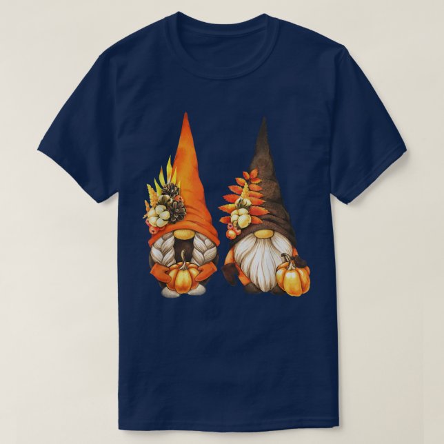 Womens Fall Lover Sunflower Coffee Gnomes Autumn P T-Shirt (Design Front)
