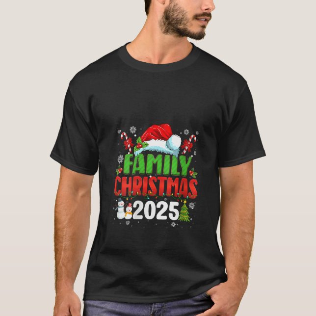 Womens Family Christmas 2025 Matching Outfit Santa T-Shirt (Front)
