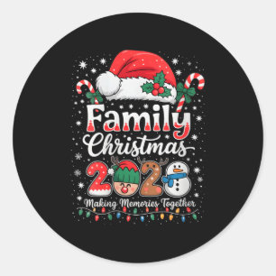 Womens Family Christmas 2025 Matching Outfit Xmas  Classic Round Sticker
