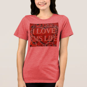 Women's Fancy Heart I love EMS Tri-Blend Shirt