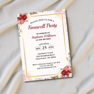 Women's Farewell Party Elegant Floral Bouquet  Invitation