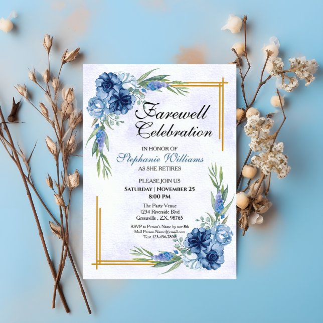 Women's Farewell Party Floral Classic Elegant Invitation (Creator Uploaded)