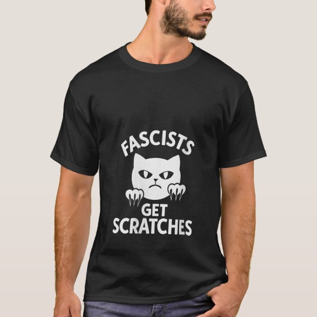 Womens Fascists Get Scratches Kitten Cat Funny Cat T-Shirt (Front)