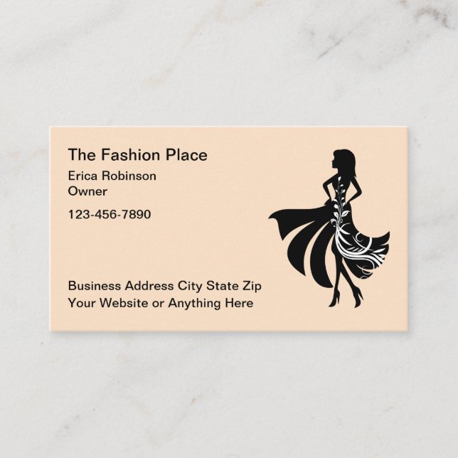 Women's Fashion And Apparel Store Business Cards (Front)