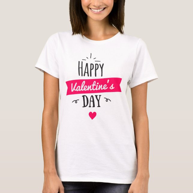 Women's Fashion Graphic HAPPY VALENTINE'S DAY T-Shirt (Front)