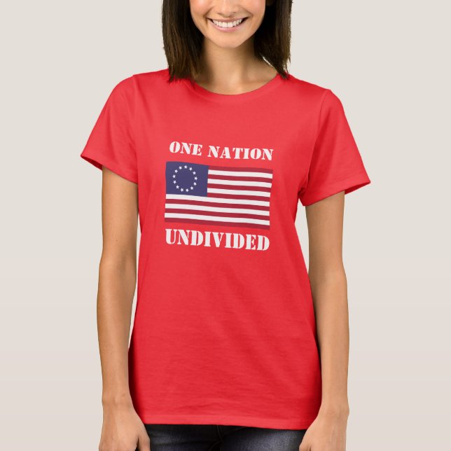 Women's Fashion Novelty ONE NATION UNDIVIDED T-Shirt (Front)