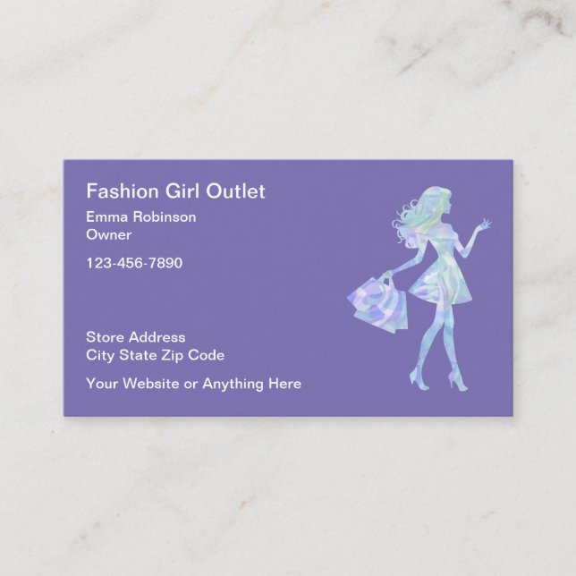 Women's Fashion Retail Store Business Cards (Front)