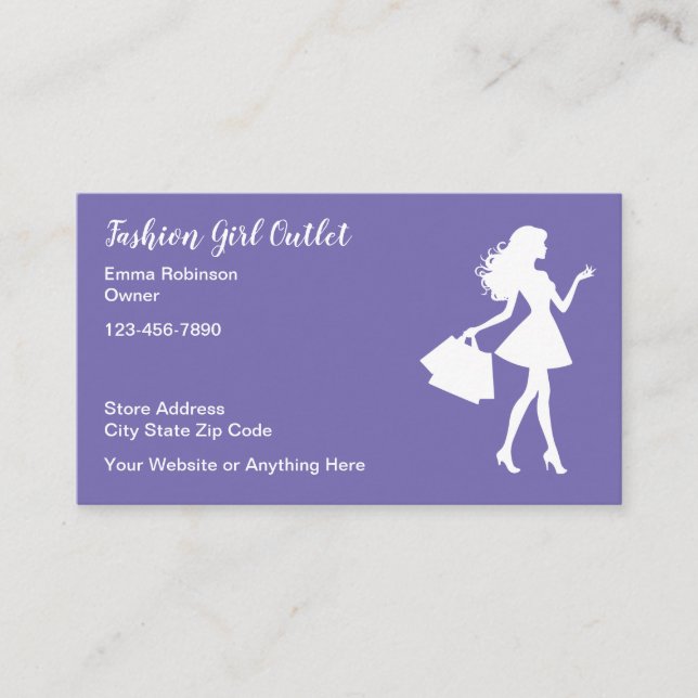 Women's Fashion Retail Store Business Cards (Front)