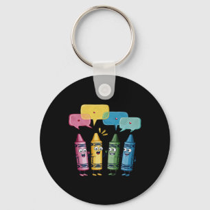 Womens Fashionable Crayon Mood Colour Crayons Teac Key Ring