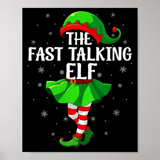 Womens Fast Talking Elf Christmas Girls Women Elf  Poster (Front)