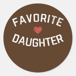 Womens Favorite Daughter Heart Distressed Vintage Classic Round Sticker