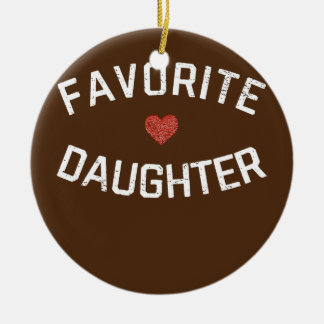 Womens Favourite Daughter Heart Distressed Vintage Ceramic Tree Decoration