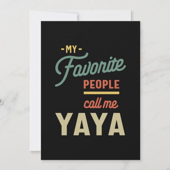 Womens Favourite Yaya Grandma Gift Invitation (Front)