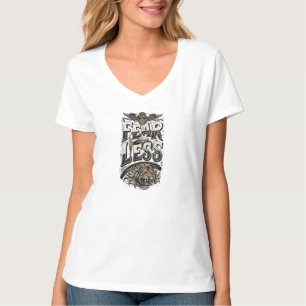 Women's Fearless Tiger V-Neck Motivational White T T-Shirt