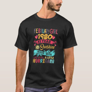 Womens February Girl 1980 42th Years Old 42 Sunshi T-Shirt