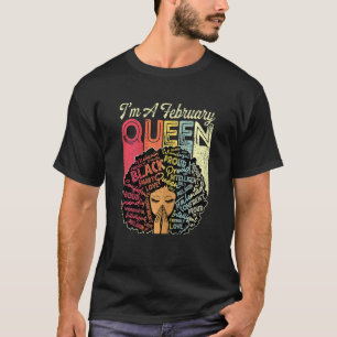 Womens February Queen Birthday African American Bl T-Shirt