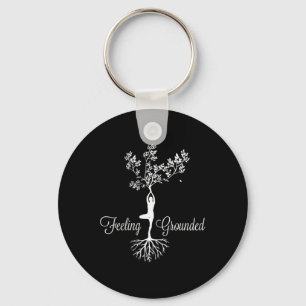 Womens Feeling Grounded Reaching Zen Yoga Instruct Key Ring