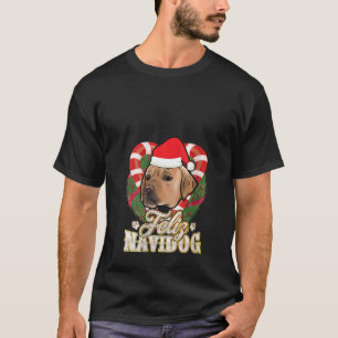 Womens Feliz Navidog Labrador With Santa Claus Hat T-Shirt
