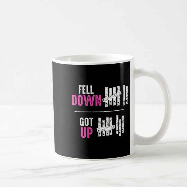 Womens Fell Down Got Up Motivational Funny Sitive  Coffee Mug (Right)