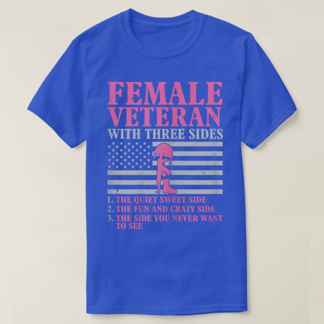 Womens Female Veteran with Three Sides Women Veter T-Shirt (Design Front)