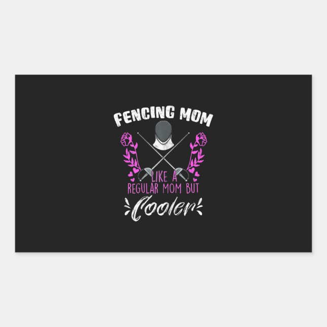 Womens Fencing Mother´s Day Mum Love Rectangular Sticker (Front)