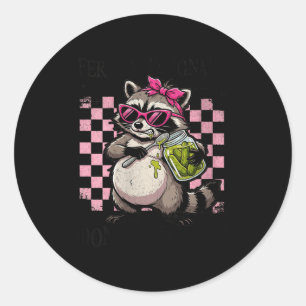 Women's feral and pregnant dont touch funny classic round sticker