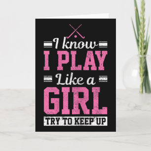 Womens Field Hockey Girl Funny Hockey Player Gift Card