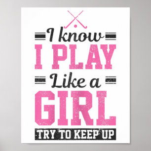 Womens Field Hockey Girl Funny Hockey Player Gift Poster
