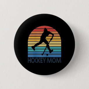Womens Field Hockey Mom Retro Vintage Sunset Mothe 6 Cm Round Badge