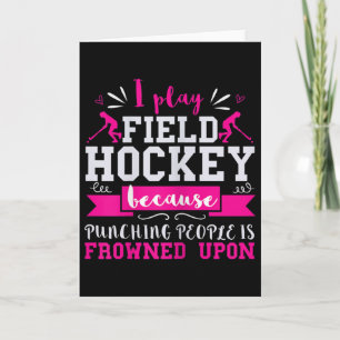 Womens Field Hockey Play Punching People Field Hoc Card