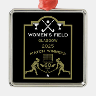 Women's Field Hockey Prize Metal Tree Decoration