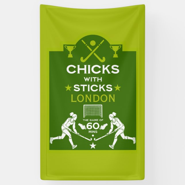 Women's Field Hockey Sports Banner (Vertical)