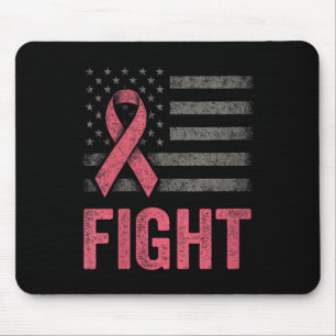 Womens Fight - Fight Survivor American Flag Cancer Mouse Mat