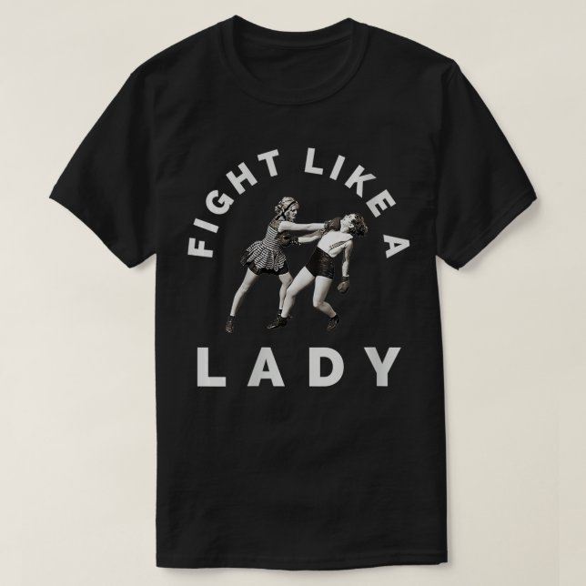 Womens Fight Like A Lady Funny Women's Boing, Mart T-Shirt (Design Front)