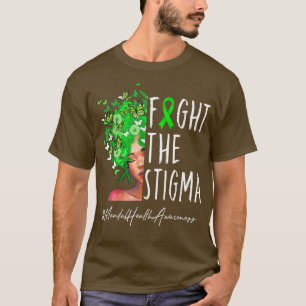 Womens Fight The Stigma Butterfly Mental Health Aw T-Shirt