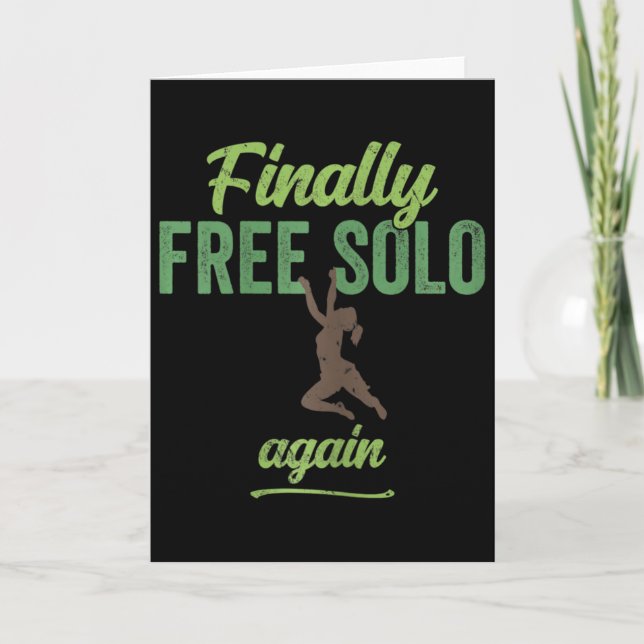 Womens Finally Free Solo Again - Divorced Rock Cli Card (Front)