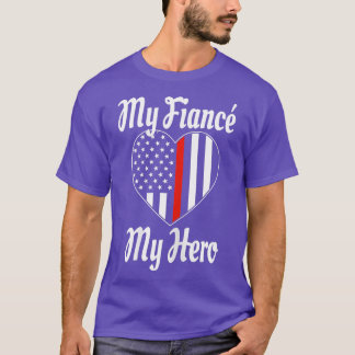 Womens Firefighter Fiance Shirt Cute Proud Fireman