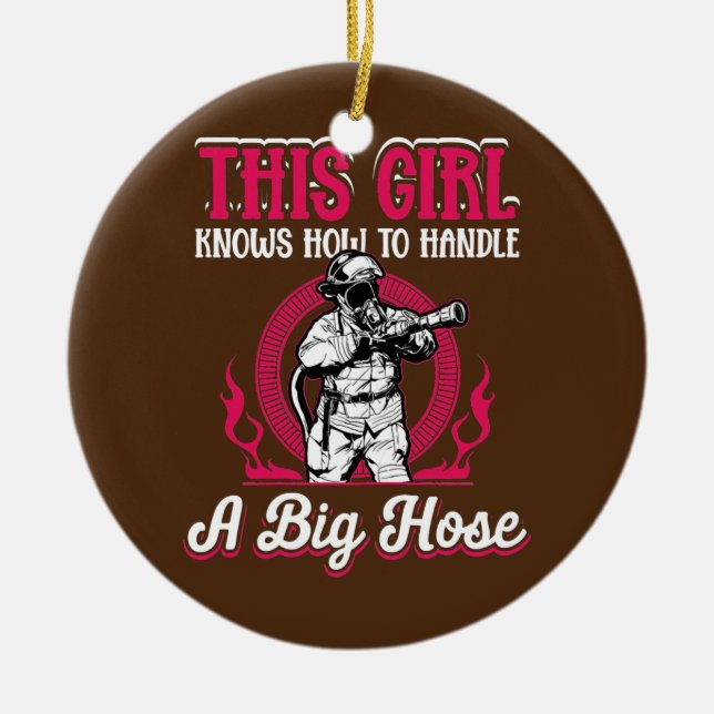 Womens Firefighter Girl This Girl Knows How To Ceramic Tree Decoration (Front)