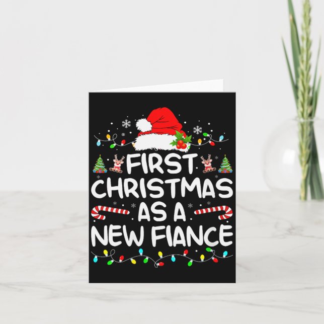 Womens First Christmas With My Hot New Fiance Enga Card (Front)
