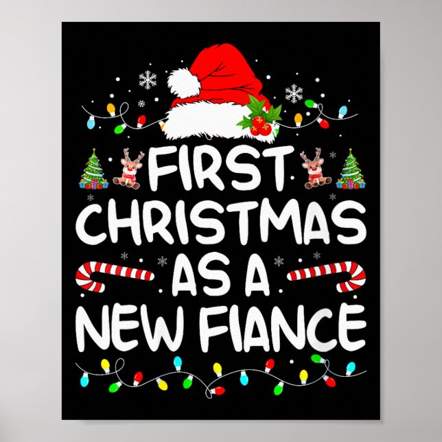 Womens First Christmas With My Hot New Fiance Enga Poster (Front)
